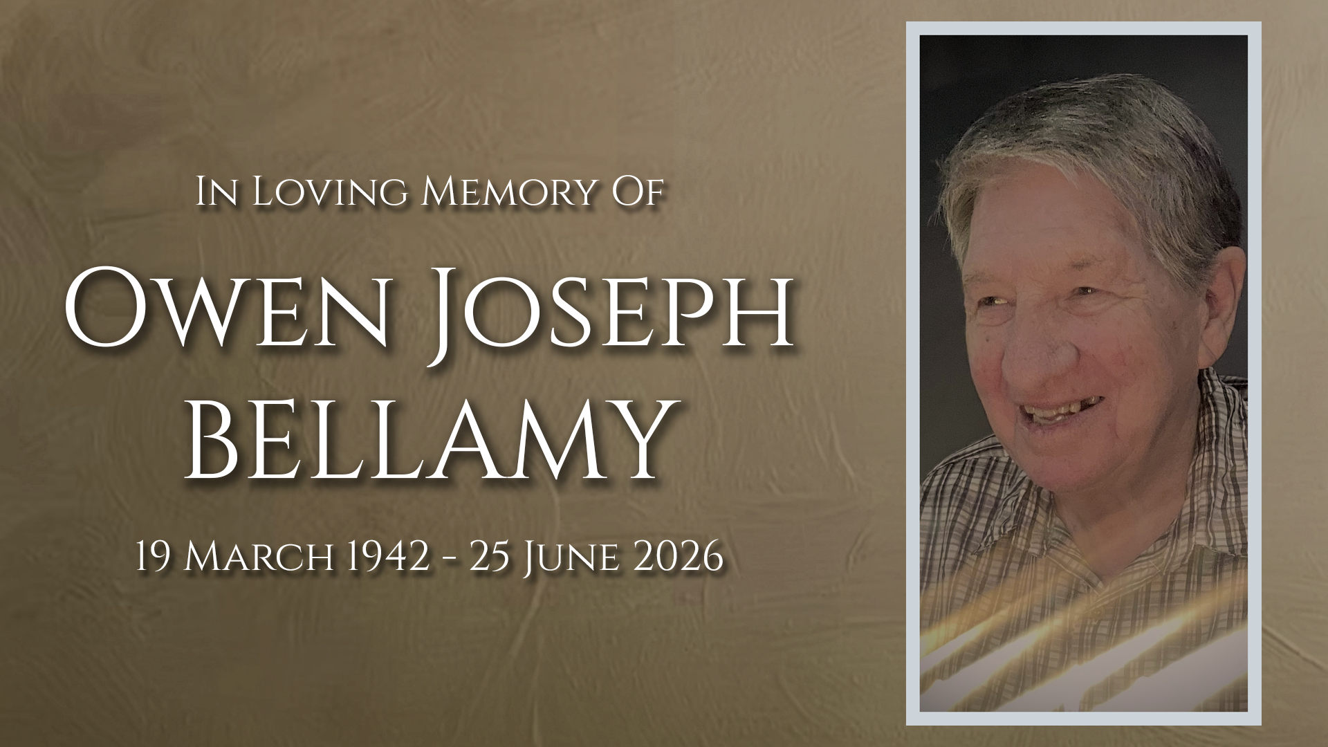Portrait of Owen Joseph Bellamy